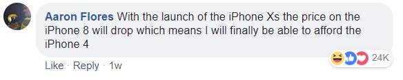 Aaron Flores iPhone comment