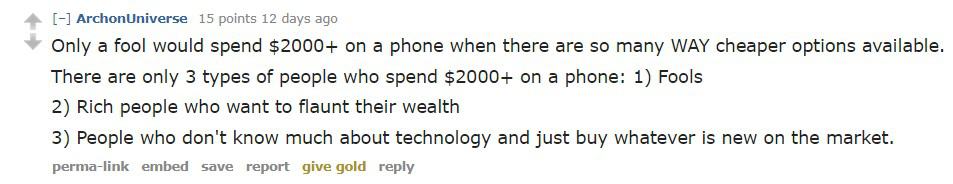 ArchonUniverse Reddit iPhone comment