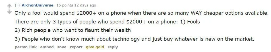 ArchonUniverse Reddit iPhone comment